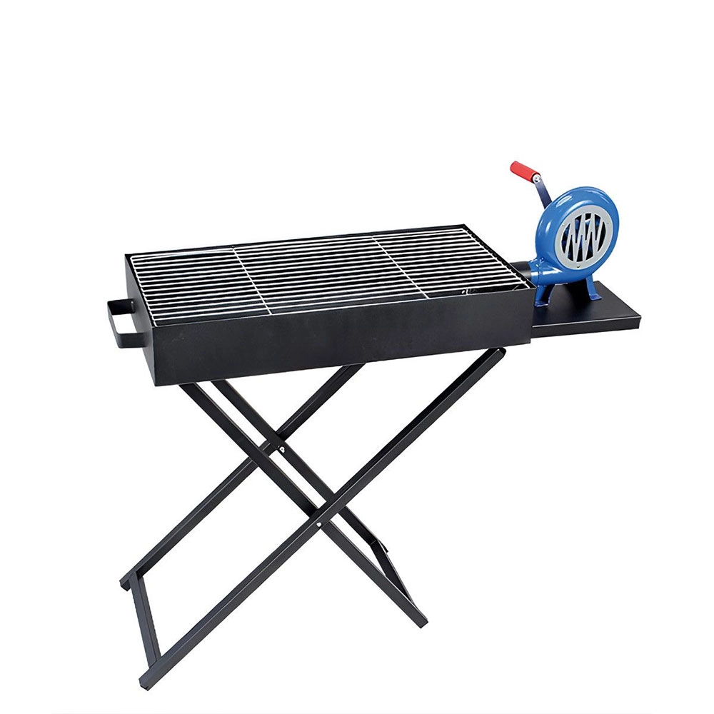 Portable Folding BBQ Grill with Manual Air Blower